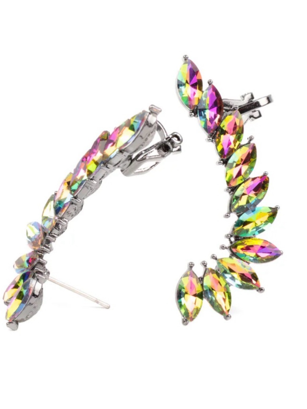 I Think ICE Can Ear Crawler Earrings - wMulticolor